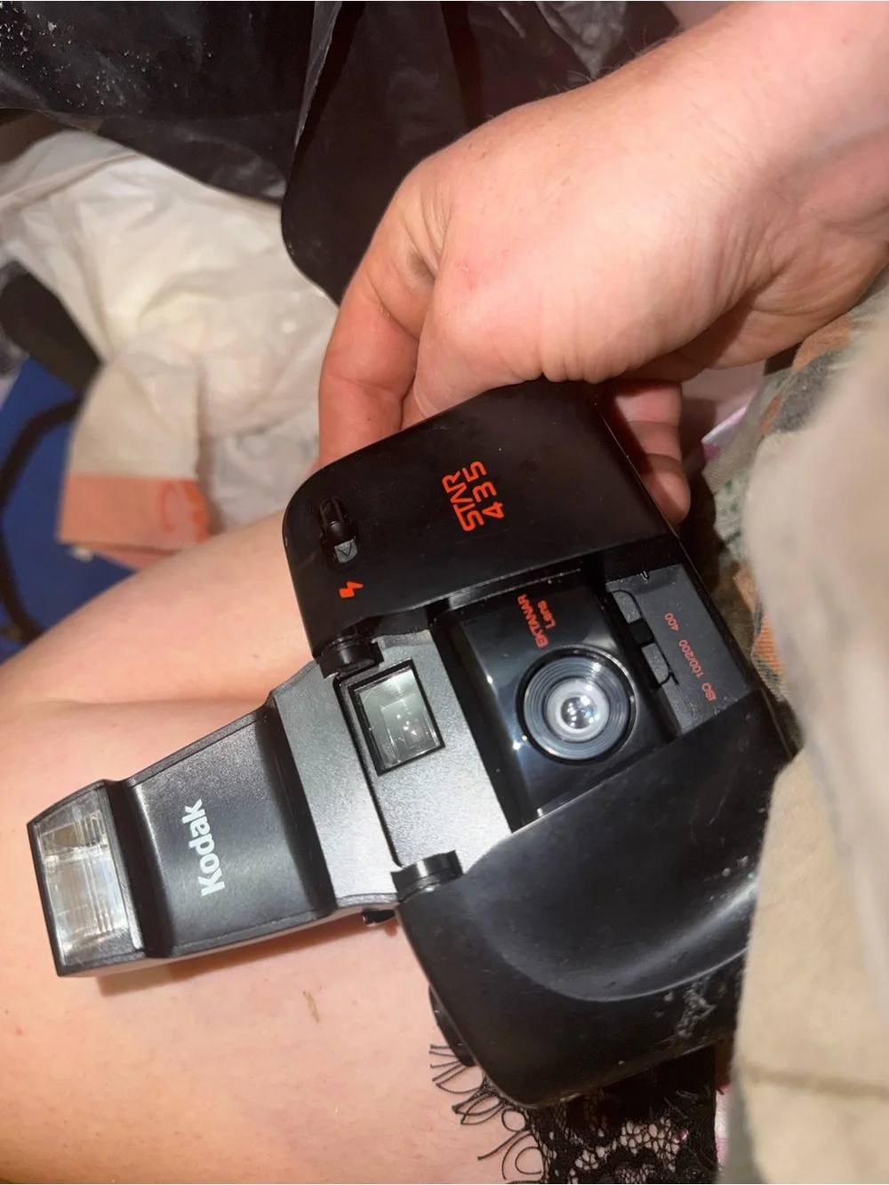 Kodak Star 435 Black Point-and-Shoot Camera with Orange Accents
